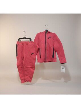 Nike Tech Girls 2 Piece Set Full-Zip Set Aster Pink Size 6X NEW WITH TAGS!